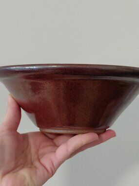 Vintage Red Luster Handmade Pottery Bowl